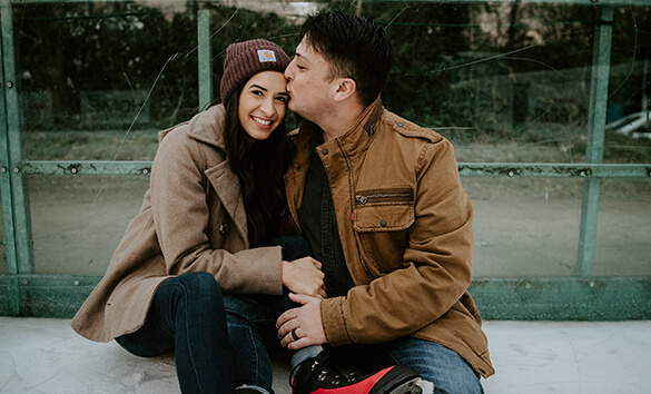 Downtown Summerville Ice Skating Date Night Photography Session