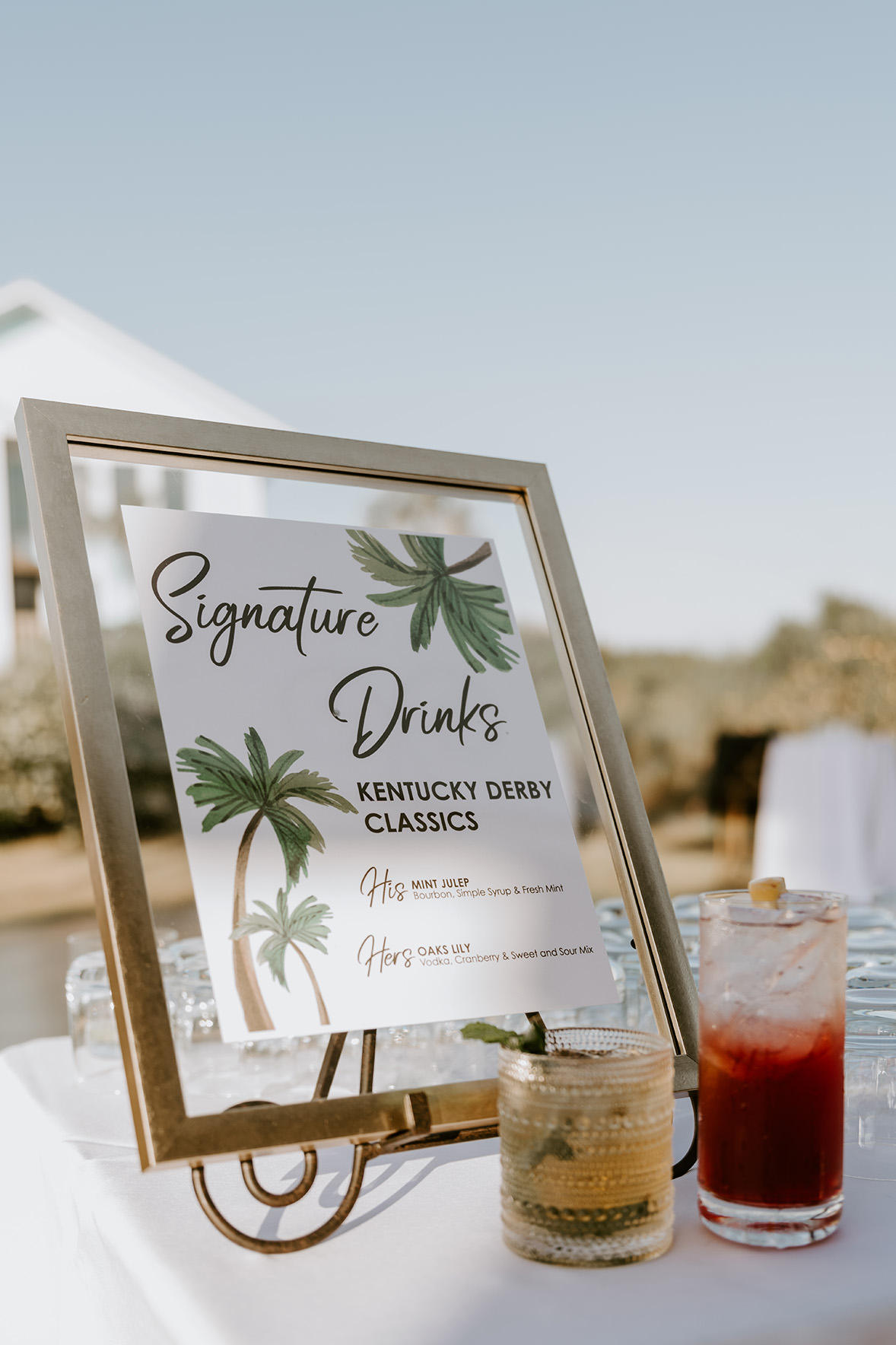 Signature Drink Sign for Wedding Reception Decor